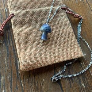 Sodalite Mushroom Necklace | Mushroom Pendant | Boho Jewelry | Magic Mushroom